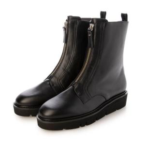 タラントン バイ ダイアナ TALANTON by DIANA センターファスナー厚底ショートブーツ （黒カーフ）