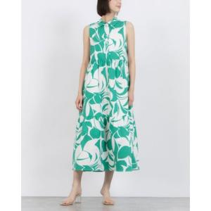 タハリバイアーサーエスドットレバイン Tahari by Arthur S. Levine 軽やかに爽やかにリーフ柄×ティアードデザイン夏映えシャツワ