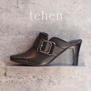テーン tehen きちんと見える 大人エレガンスミュール TN1727A （ブラック2）