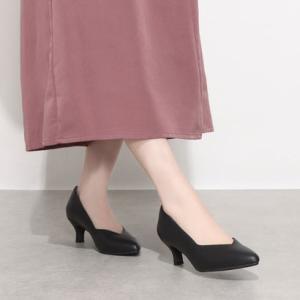 テーン tehen  【通勤×ベーシック】レディース パンプス 5cmヒール アーモンドトゥ Vカット 歩きやすいTN5501 （ブラック）