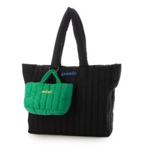 スリーフォータイム Three Four Time ミニバッグ付きBIGキルト親子トートBAG （ブラック）