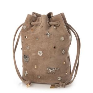 スリーフォータイム Three Four Time スエードスタッズドロストBAG （ベージュ）