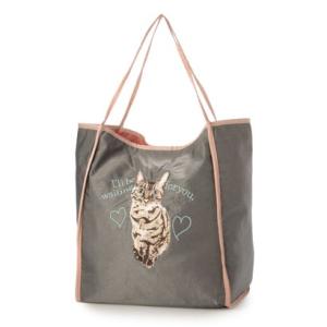 スリーフォータイム Three Four Time アニマル刺繍トート （グレー）