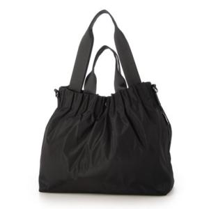 スリーフォータイム Three Four Time タックプリーツナイロン3WAY BAG （ブラック）