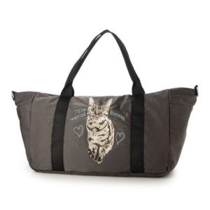 スリーフォータイム Three Four Time キャリーオン刺繍トラベルボストンBAG （グレー）