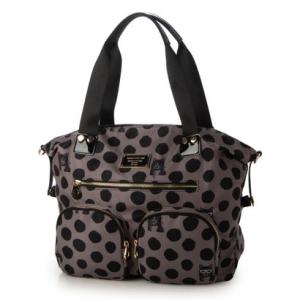 スリーフォータイム Three Four Time トリムパテントレザープリントBAG （グレー）