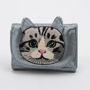 スリーフォータイム Three Four Time 【tamaoworld】Leather mini catwallet （シルバー）