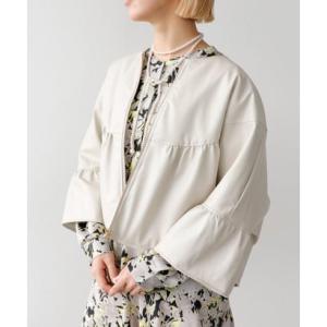 スリーフォータイム Three Four Time スリーフォータイム Three Four Time 薄中綿ギャザーヨークジャケット（ホワイト）