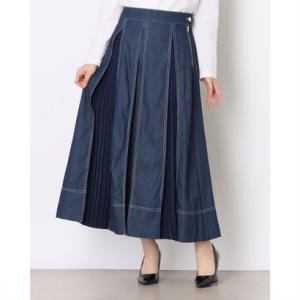 スリーフォータイム Three Four Time タックプリーツスカート （ブルー）