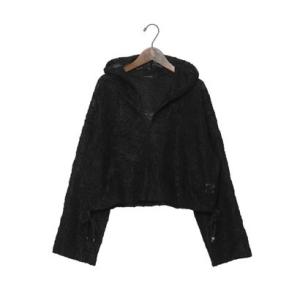 スリーフォータイム Three Four Time ドロストショートフーディー （ブラック）