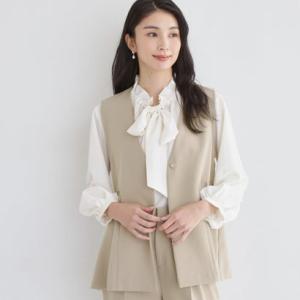 ザ ショップ ティーケー  (ウィメン) THE SHOP TK(Women) 【セットアップ可/洗濯機可/イージーケア/防汚加工】ダブルクロス ペプ