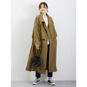 【訳あり新品】 ザ ショップ ティーケー  (ウィメン) THE SHOP TK(Women)  3WAYライトNyロングコート （カーキ）