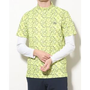 ティゴラ TIGORA メンズ ゴルフ セットシャツ 遮熱ライン&amp;ドット幾何学Pモックセットシャツ ...