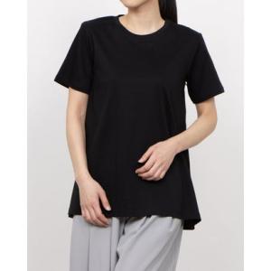 ティゴラ TIGORA レディース 半袖Tシャツ UVカットシルキーコットンAラインTシャツ TR-9C2025TS （ブラック）