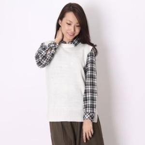 ティティベイト titivate クルーネックノーマルニットベストAT>