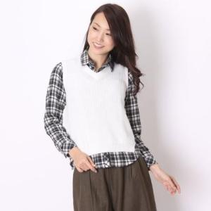 ティティベイト titivate VネックニットベストAT>