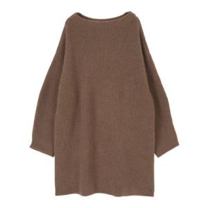 ティティベイト titivate ビッグシルエットミニ丈ニットワンピース （ブラウン）