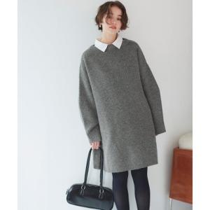 ティティベイト titivate ビッグシルエットミニ丈ニットワンピース （チャコール）