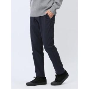 クロスストレッチ裏起毛 トラウザースリムパンツ （紺）