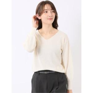 タカキュー TAKA-Q ハンドウォッシャブル 浅Vネック ニット プルオーバー （アイボリー）
