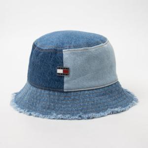 トミー ヒルフィガー TOMMY HILFIGER デニムパッチワークバケットハット （ブルー）