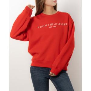 トミー ヒルフィガー TOMMY HILFIGER モダンベーシッククロップドロゴクルーネックスウェ...