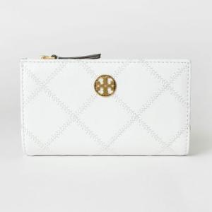 トリーバーチ TORY BURCH 2つ折り財布 ウィラ グレイズド MEDIUM WALLET 171596 100 （ブラン）