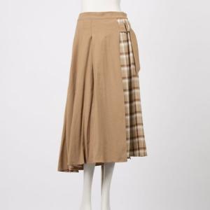 トーナル TONAL チェックアシメプリーツスカート