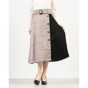 トーナル TONAL チェックアシメトレンチスカート