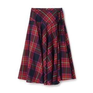 トゥモローランドコレクション TOMORROWLAND collection エテタータンチェック ラップスイングスカート （36 レッド系）