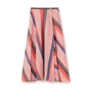 トゥモローランドコレクション TOMORROWLAND collection エテマルチストライプ タックスイングスカート （12 レッド系）