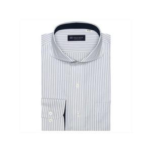 トーキョーシャツ TOKYO SHIRTS 形態安定 ホリゾンタルワイドカラー 長袖 ワイシャツ （ブルー）｜locondo-shopping