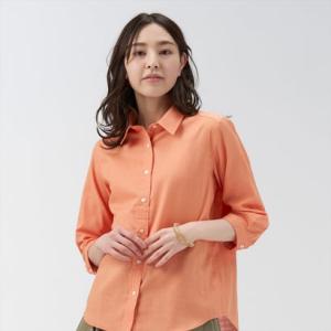 トーキョーシャツ TOKYO SHIRTS 【Pitta Re:)】 Wガーゼ レギュラー衿 綿100％ 七分袖シャツ （オレンジ）の商品画像