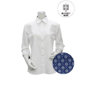 トーキョーシャツ TOKYO SHIRTS 【透け防止】 形態安定 レギュラー衿 七分袖 レディースシャツ （ホワイト）｜locondo-shopping