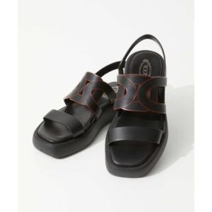 トッズ TOD'S XXW11K0IF10 MID サンダル MIDOU レディース シューズ 本革 カーフレザー 靴 プレゼント ギフト （ブラック
