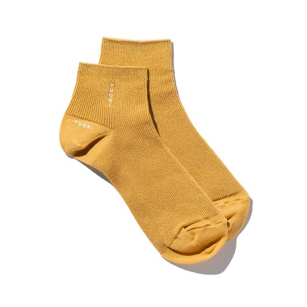 ユクリ YUQRI silky rib ankle sizeless （イエロー）