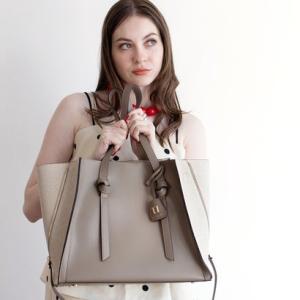 ユー U Lier【リエール】ボヤージュトートバッグ Lサイズ/ショルダー付き（トープミックス）