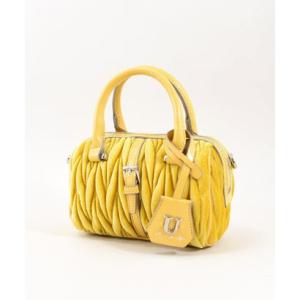 ユー U Mou Julia Petit【ムー ジュリア プティ】ベルベットボストンバッグ （イエロー）