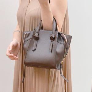 ユー U Lier【リエール】ジッパートートバッグ/Sサイズ ショルダー付き（ブラウン）