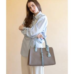 ユー U 【A4相当】Julia【ジュリア】トートバッグ（ベージュ＆ブルー）