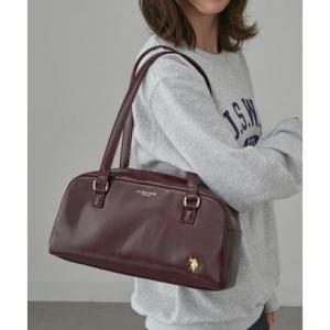 ユーエスポロアッスン U.S. POLO ASSN. スクエアボストンバッグ （バーガンディー）