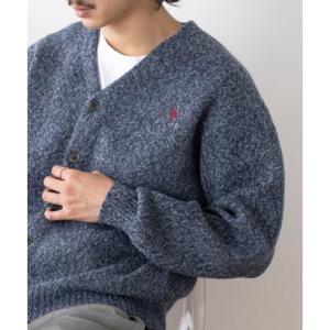 ユーエスポロアッスン U.S. POLO ASSN. ワンポイントロゴ ポニー刺繍 メランジカーディガン CARDIGAN （ネイビー）