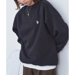 ユーエスポロアッスン U.S. POLO ASSN. ワンポイントロゴ 裏起毛スウェットトレーナー （ブラック）