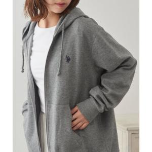 ユーエスポロアッスン U.S. POLO ASSN. ワンポイントロゴ ダブルジップパーカー （グレー）