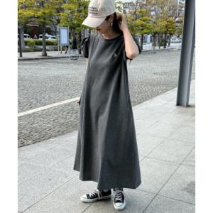 ユーエスポロアッスン U.S. POLO ASSN. ワンポイント刺繍 バルーンスリーブ ナチュラルフレアワンピース （チャコールグレー）