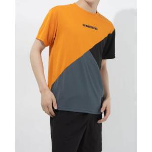 アンブロ UMBRO 半袖機能Tシャツ HE カラーブロツクTシヤツ ULURJA59 （オレンジ）