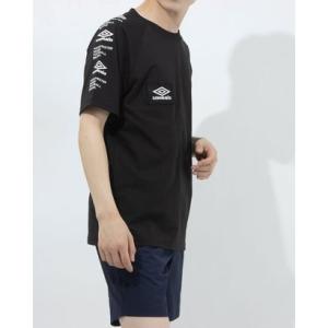 アンブロ UMBRO 半袖機能Tシャツ HE スリーブプリントTシヤツ ULURJA57 （ブラック）｜locondo-shopping