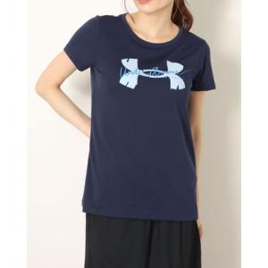 アンダーアーマー UNDER ARMOUR レディース 半袖機能Tシャツ UA Big Logo Graphic Tee 1371533 （ネイビー）｜locondo-shopping