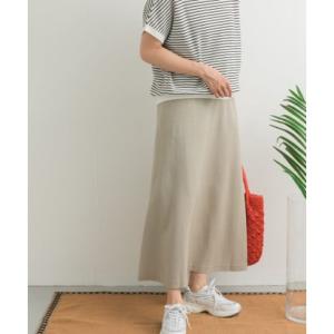 アーバンリサーチ ドアーズ URBAN RESEARCH DOORS 麻混レーヨンフレアスカート （ベージュ）