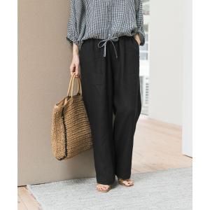 アーバンリサーチ ドアーズ URBAN RESEARCH DOORS リネンイージーパンツ （ブラック）